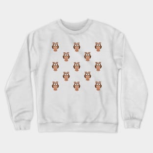 Brown owl pattern Crewneck Sweatshirt